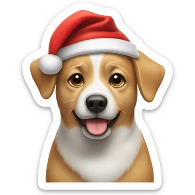 Dog with Santa hat on sticker