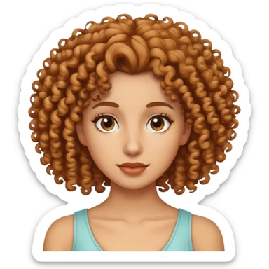 a machine learning model as a woman at 25 years curl hair sticker