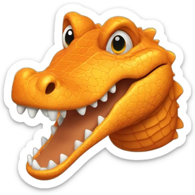 orange crocodile head sticker