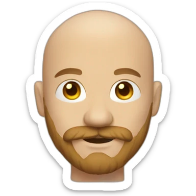 Bald Viking with a moustache and stubble sticker