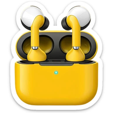 yellow wireless earbuds sticker