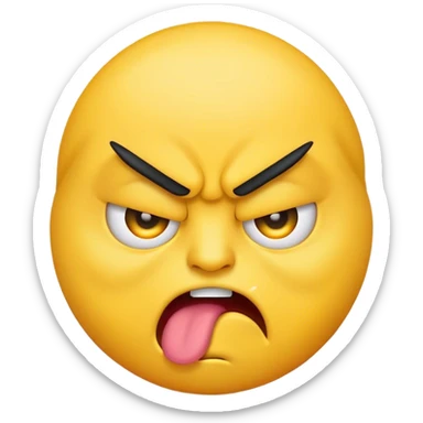 angry sticking out tongue emoji sticker