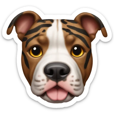 pitbull terrier dark brindle tiger stripes sticker