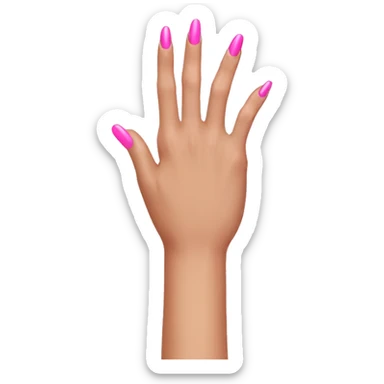 hand with long pink nails  sticker