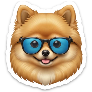 pomeranian with cool sunglasses sticker