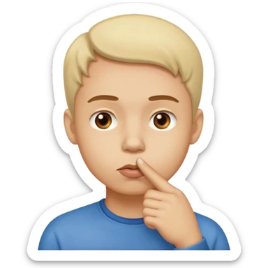 Como el primero pero que el dedo este en la boca  sticker