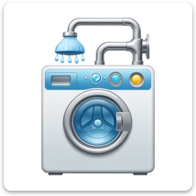 A Telegram Mini App logo for coordinating shared resources (shower bookings, washine machine usage) in a shared house with 10 residents.

 sticker