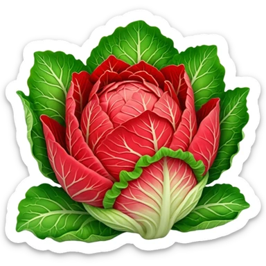 napa cabbage vivid bright red color sticker