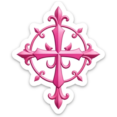 ave maria's emblem with a touch of pink sticker