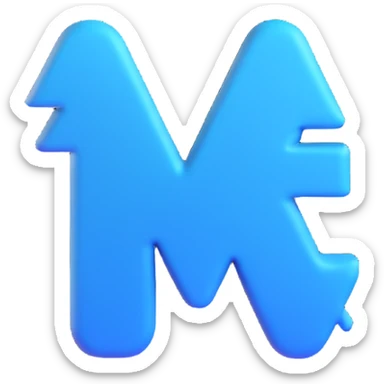 bold blue plus sign, modern emoji style sticker