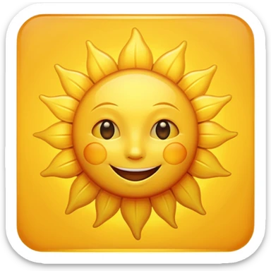 smiling sun emoji, bright and cheerful sticker