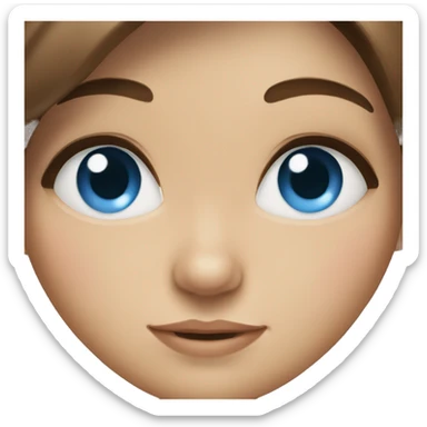 Brown hair blue eye girl sticker