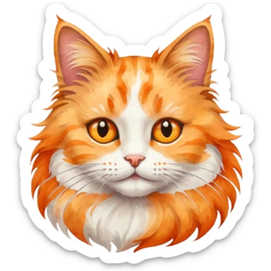 cat in watercolor art style sticker