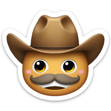 Catfish in a cowboy hat with a mustache sticker