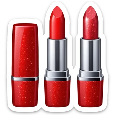 lipstick with glitter sticker
