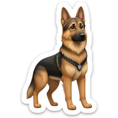 Military German shepherd full body  sticker