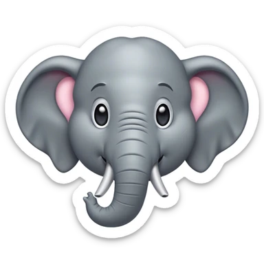 Cinematic Comical Elephant Portrait Emoji, Head tilted dramatically with an exaggeratedly amused expression, featuring a striking gray hide with whimsical wrinkles and wide, expressive eyes full of playful disbelief, Simplified yet hilariously expressive features, highly detailed, glowing with a slightly sassy glow, high shine, dramatic yet playful, stylized with an air of cheeky mischief, bright and endearing, soft glowing outline, capturing the essence of a spirited and over-the-top elephant, so meme-worthy it feels like it could trumpet its way into internet fame instantly! sticker