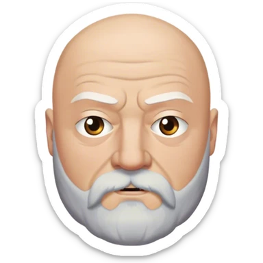 Rickard Karstark from game of thrones, bushy white beard, bald head sticker