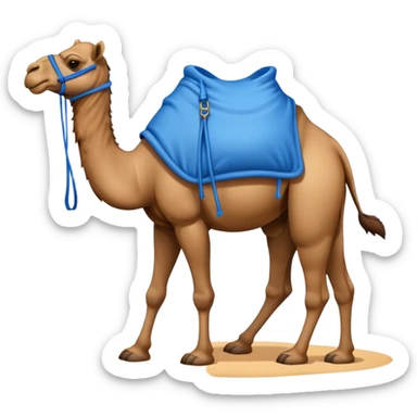 camel with a blue sack on its back sticker