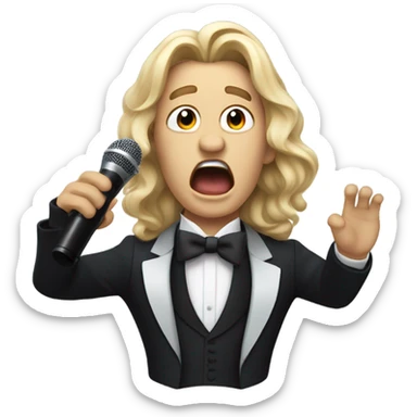 Opera Singer Guy with Long hair sticker