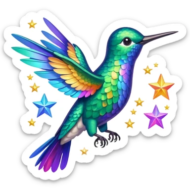Colibrí with stars sticker