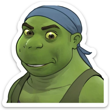 Shrek with a durag sticker