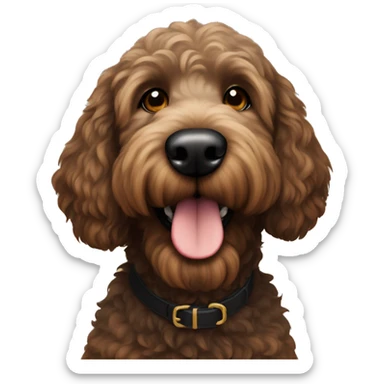 Black golden doodle with brown muzzle  sticker