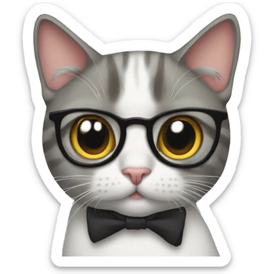 Cat with bow tie  sticker