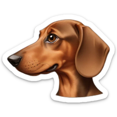 Dog head reality dachshund Looks to the left side sticker