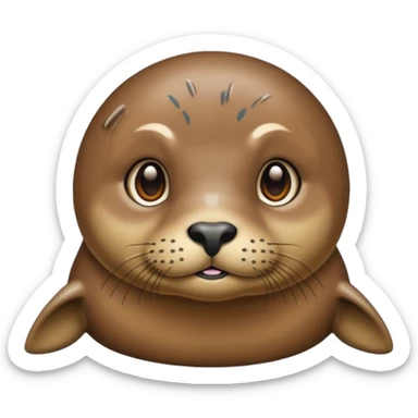 Seal with brown hair sticker