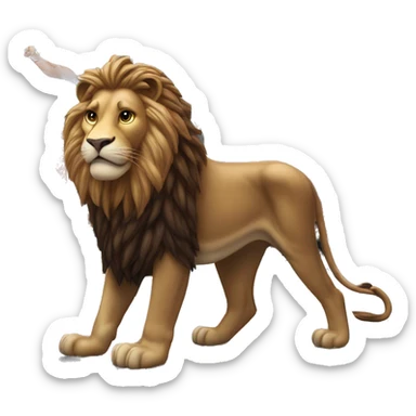 Lion in the middle of time square sticker