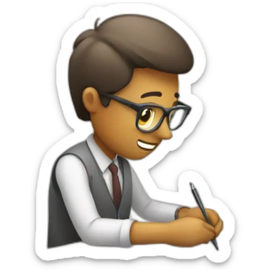 an architect drawing a plan sticker