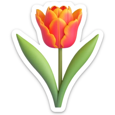 Elegant tulip flower with detailed petals and realistic texture sticker