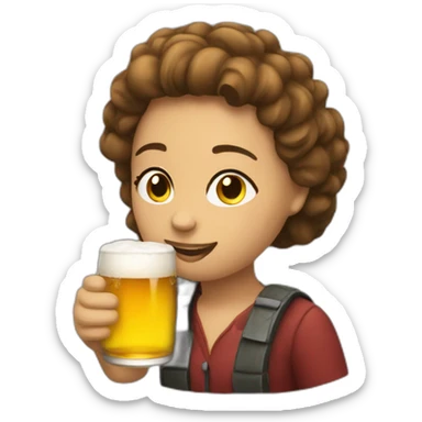 scarlet johnson drinking a beer sticker