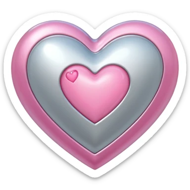 platinum heart with one mini pink heart inside of it  sticker