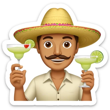 Triple dipper in front of man with a margarita sticker