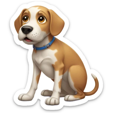 dog with bones for legs sticker