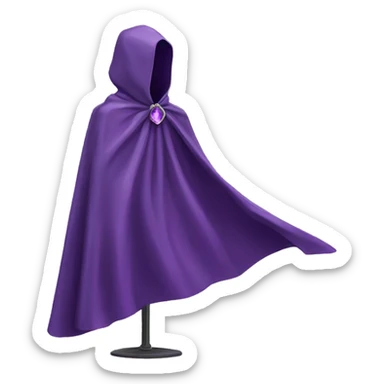 faceless mannequin flapping amethyst gemstone cape sticker