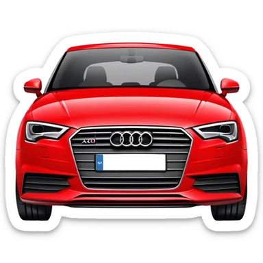 Red Audi A3 2014 front facing sticker