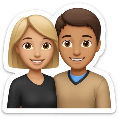 two full-length people greeting each other sticker