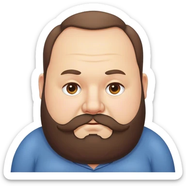 chubby man with big beard and receding hairline  sticker