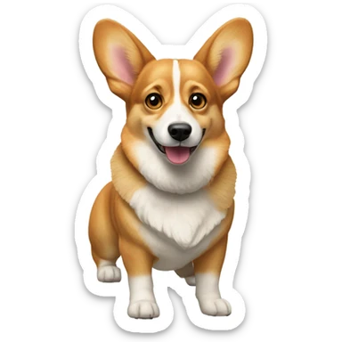 realistic solo corgi portrait sticker