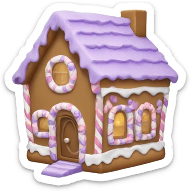 Lavender gingerbread house sticker