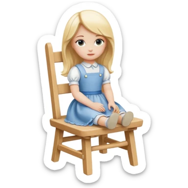Blonde Doll Sitting On The Chair sticker
