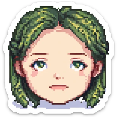 girl's face winking, only face, no text sticker