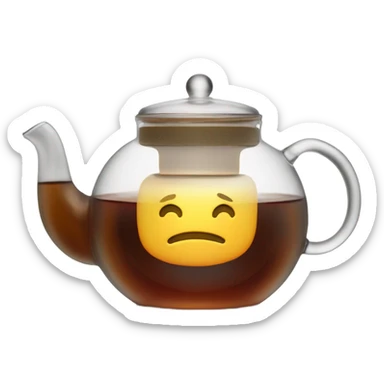 Glass tea pot sticker