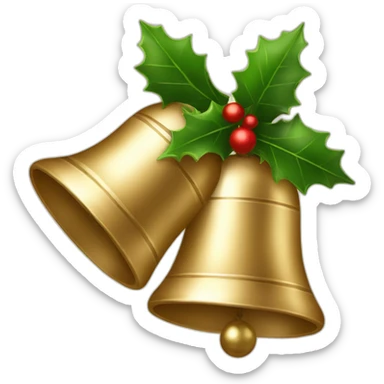 double christmas bells sticker