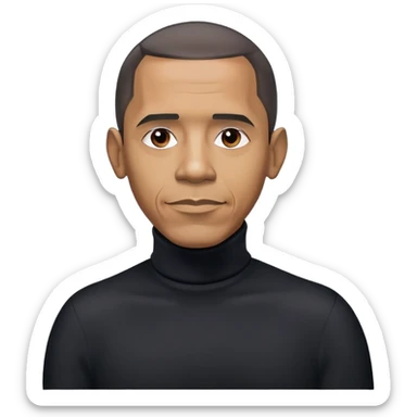 obama in a turtle neck sticker