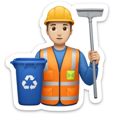 Waste Management, safety vest, trash picker sticker