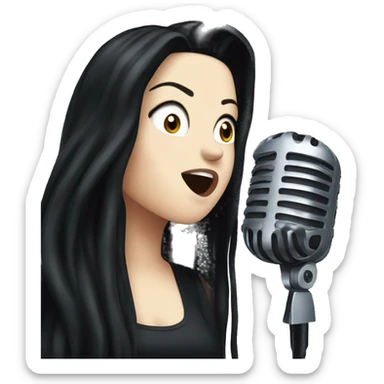 amy lee singing with microphone sticker